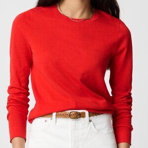 J.Crew Bright Red Cotton Teddie sweater/NWT/S